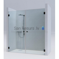 KAME shower door MODEL 02 180x200 transparent glass + black