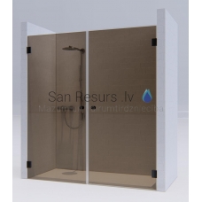 KAME shower door MODEL 02 180x200 brown glass + black