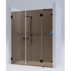 KAME shower door-enclosure MODEL 05 230x200 brown glass + black L/R