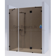 KAME shower door-enclosure MODEL 06 240x200 brown glass + black L/R