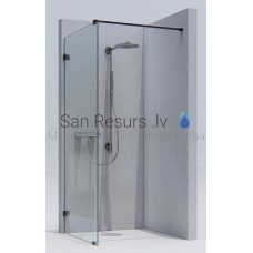 KAME shower wall MODEL 14 120x200 transparent glass + black
