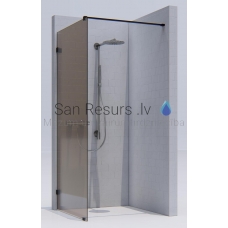 KAME shower wall MODEL 14 120x200 brown glass + black