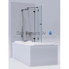 KAME bathtub screen MODEL 18 140x140 transparent glass + black L/R