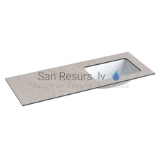 KAME HPL sink with table top (gray moon) 10x1200x465 mm