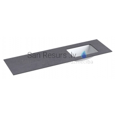 KAME HPL sink with table top (black moon) 10x1600x465 mm