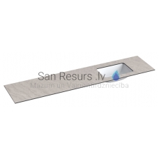 KAME HPL sink with table top (gray moon) 10x2000x465 mm