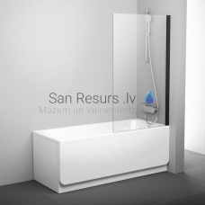 Ravak cтенка для ванны PVS1 80 черный + прозрачное стекло