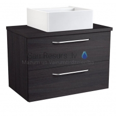 RB LUNA  75 шкафчик с раковиной QUADRO (черный дуб) 525x750x460 мм