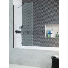 RADAWAY bathtub wall MODO PNJ BLACK 150x 50 Black + transparent glass