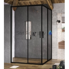 Ravak shower enclosure Blix Slim BLSRV2K  90 black + Transparent