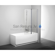 Ravak vonios siena CVS2 100 R balta + skaidrus stiklas
