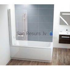Ravak cтенка для ванны CVS1 80 L белый + прозрачное стекло
