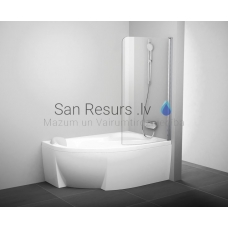 Ravak cтенка для ванны CVSK1 Rosa 140/150 R белая + прозрачное стекло