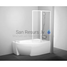 Ravak cтенка для ванны VSK2 Rosa 140 L белая + прозрачное стекло