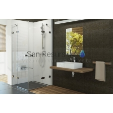 Ravak corner shower enclosure Brilliant BSRV4 90 chrome + Transparent