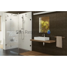 Ravak shower door with a fixed wall Brilliant BSDPS 80/80 chrome + Transparent L/R