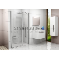 Ravak vēramās dušas durvis Chrome CSD2 100 balta + caurspīdīgs stikls