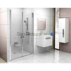 Ravak vēramās dušas durvis Chrome CSDL2 110 balta + caurspīdīgs stikls