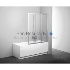 Ravak cтенка для ванны VS3 130 белая + прозрачное стекло