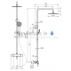 Rubineta shower set-system with thermostatic faucet OLO (BK) + THERMO-15 (BK)