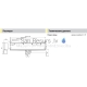 SANELA stainless steel hanging urinal trough, 1200 mm
