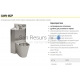 SANELA anti-vandal corner toilet set with washbasin, hanging bowl to the righ