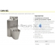 SANELA anti-vandal corner toilet set with washbasin, hanging bowl to the left
