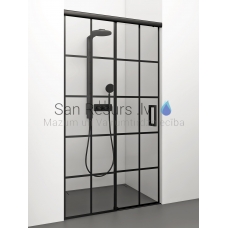 STIKLA SERVISS shower door SERENA BLACK LUX transparent 200x100