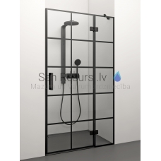 STIKLA SERVISS shower door ADELE PLUS BLACK DEEP transparent 200x 70