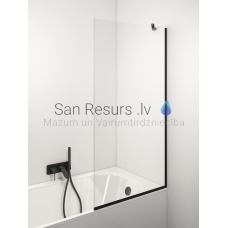 STIKLA SERVISS bathtub screen NORIS COR BLACK transparent 150x 70