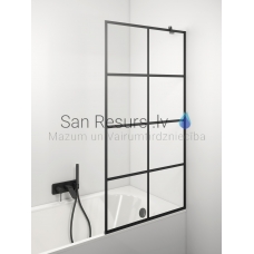 STIKLA SERVISS bathtub screen NORIS COR BLACK DEEP transparent 150x 70