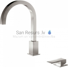 TRES CUADRO Console sink faucet with one lever, Steel
