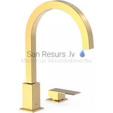 TRES CUADRO Console sink faucet with one lever, gold