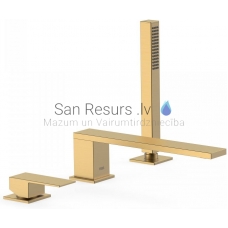 TRES CUADRO Single lever bath rim faucet, gold matt