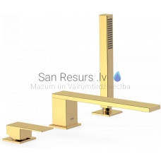 TRES CUADRO Single lever bath rim faucet, gold