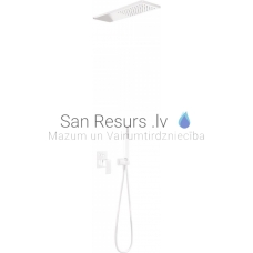 TRES CUADRO built-in shower faucet with shower set, white matt