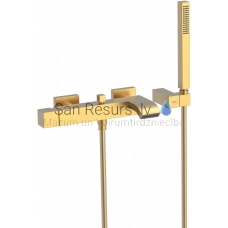 TRES CUADRO shower/bath faucet, gold matt