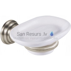TRES CLASSIC RETRO Ceramic wall-mounted soap dish, Steel