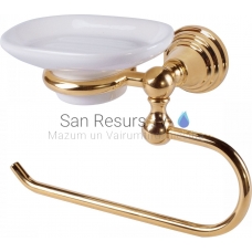 TRES CLASSIC RETRO Combo open ring Holder with soapdish, Gold