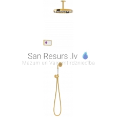 TRES CLASIC RETRO SHOWER COLORS Electronic shower set with built-in thermostat SHOWER TECHNOLOGY, gold