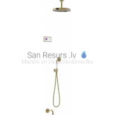 TRES CLASIC RETRO SHOWER COLORS Electronic shower set with built-in thermostat SHOWER TECHNOLOGY, Antique brass, cooper