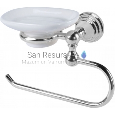 TRES CLASSIC RETRO Combo open ring Holder with soapdish, Chrome