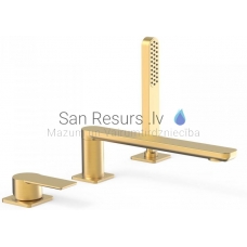 TRES LOFT 3-daļīgs vannas jaucējkrāns ar dušu, zelta, gold matēts