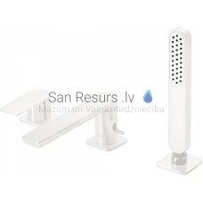 TRES LOFT Single lever bath rim faucet, white matt