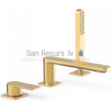 TRES LOFT Single lever bath rim faucet, gold matt