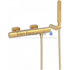 TRES LOFT Shower faucet with thermostat, gold matt