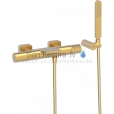 TRES LOFT Thermostatic bath and shower faucet, gold matt