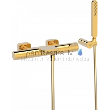 TRES LOFT Thermostatic bath and shower faucet, gold
