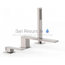 TRES SLIM Single lever bath rim faucet, Steel
