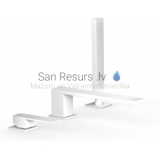 TRES SLIM Single lever bath rim faucet, white matt